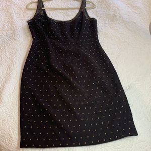 Carmen Marc Valvo Brown Studded Dress